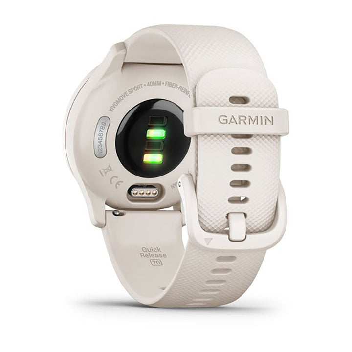 Garmin Vivomove Sport Ivory Silicone Band Full Display Watch - 010-02566-01
