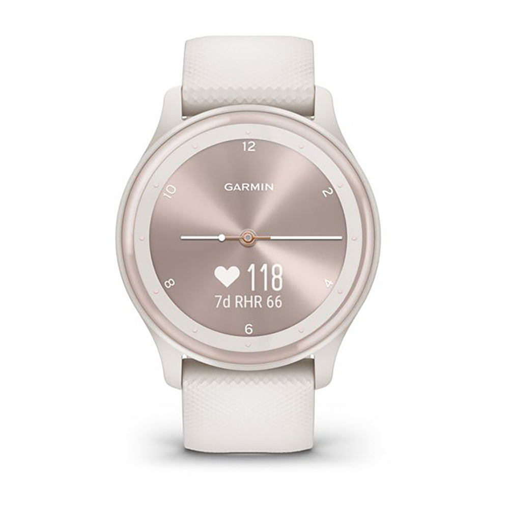 Garmin Vivomove Sport Ivory Silicone Band Full Display Watch - 010-02566-01