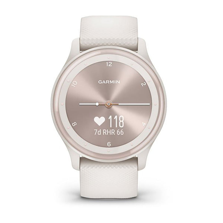Garmin Vivomove Sport Ivory Silicone Band Full Display Watch - 010-02566-01