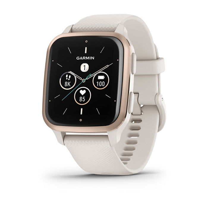 Garmin Venu Sq2 Music Edition Peach Ivory Gold Case Full Display Dial Watch - 010-02700-11