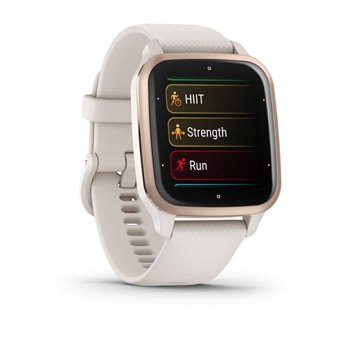 Garmin Venu Sq2 Music Edition Peach Ivory Gold Case Full Display Dial Watch - 010-02700-11