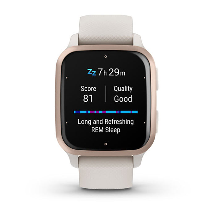 Garmin Venu Sq2 Music Edition Peach Ivory Gold Case Full Display Dial Watch - 010-02700-11