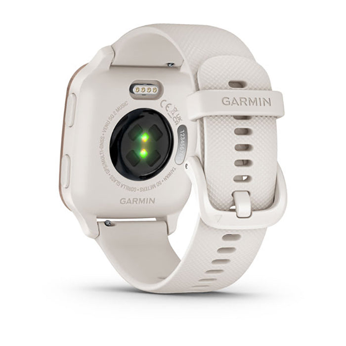 Garmin Venu Sq2 Music Edition Peach Ivory Gold Case Full Display Dial Watch - 010-02700-11