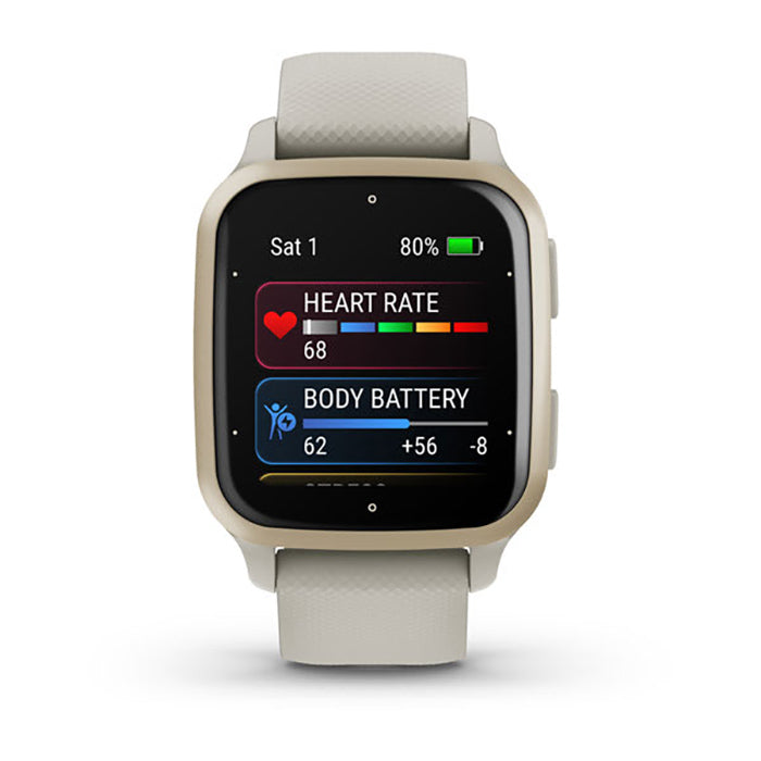 Garmin Venu Sq2 Music Edition Cream Gold Case Full Display Dial Watch - 010-02700-12