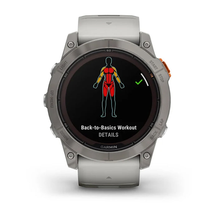 Garmin Fenix 7X Prosapphire Solar Edition Titanium Fog Gray/Ember Orange Full Display Watch - 010-02778-15