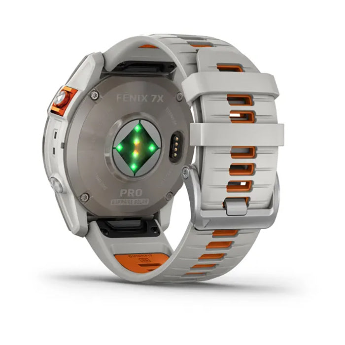 Garmin Fenix 7X Prosapphire Solar Edition Titanium Fog Gray/Ember Orange Full Display Watch - 010-02778-15