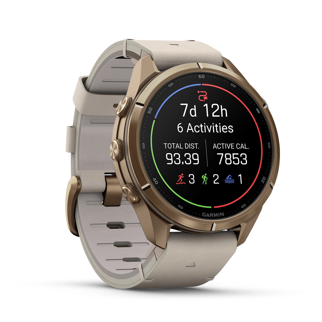 GARMIN FENIX 9 PRO 43MM AMOLED LTE AUTUMN GOLD TITANIUM WITH BONE LEATHER BAND