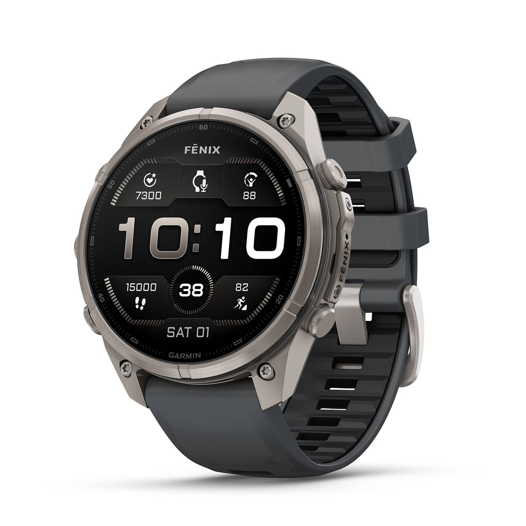 GARMIN FENIX 9 PRO 47MM AMOLED LTE TITANIUM WITH PEBBLE GREY SILICONE BAND