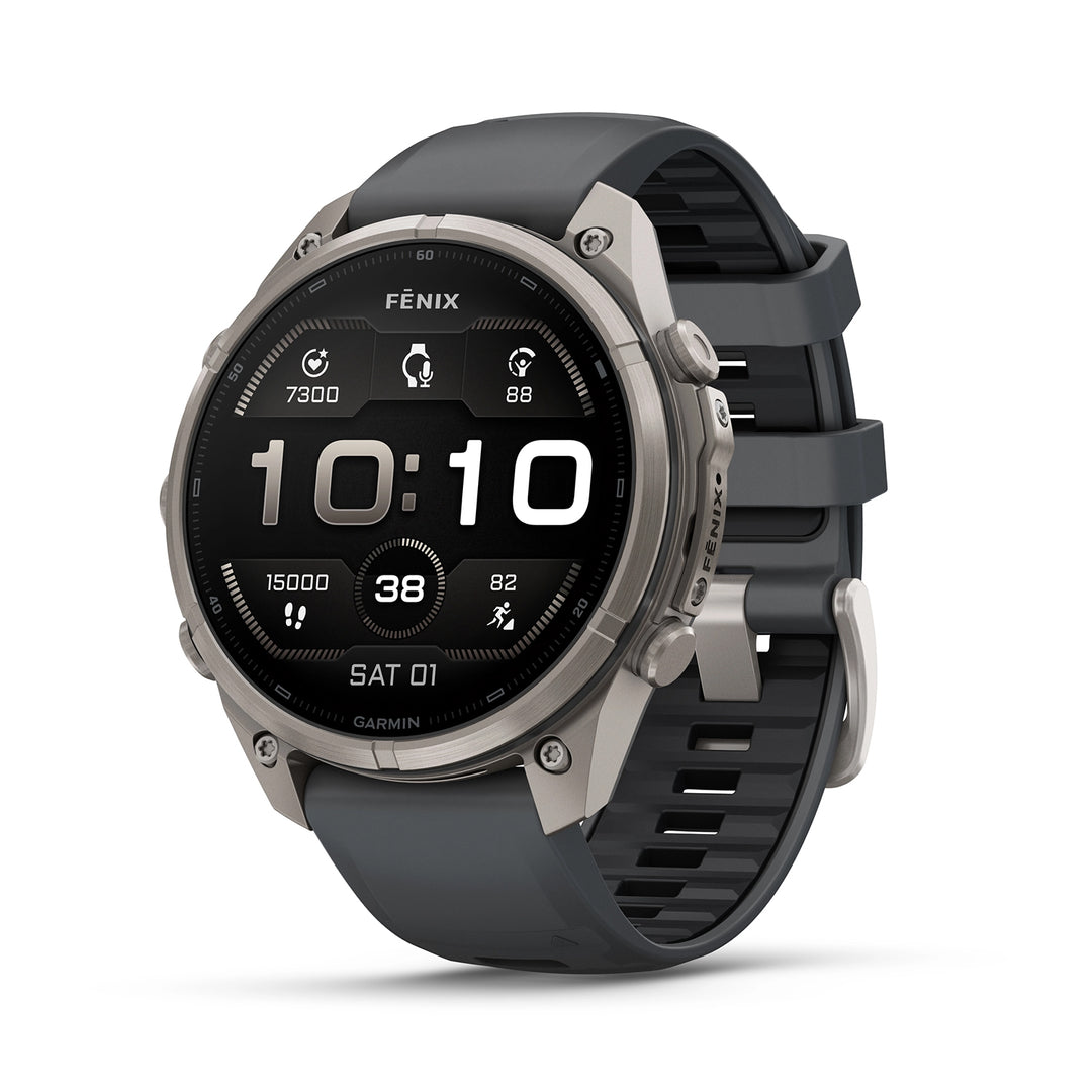 GARMIN FENIX 9 PRO 47MM AMOLED TITANIUM WITH PEBBLE GREY SILICONE BAND