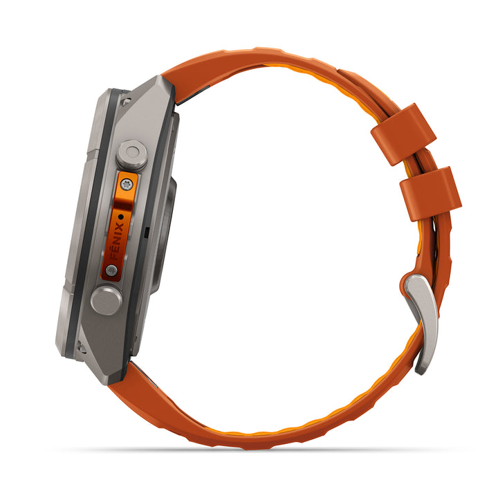 GARMIN FENIX 9 PRO 51MM AMOLED LTE TITANIUM WITH AUTUMN ORANGE SPARK ORANGE SILICONE BAND