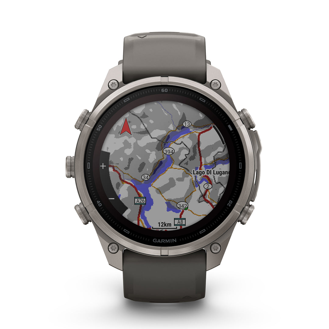 GARMIN FENIX 9 PRO 47MM SOLAR LTE TITANIUM WITH PEBBLE GREY SILICONE BAND