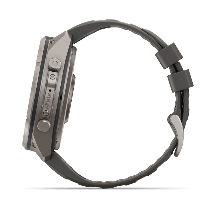 GARMIN FENIX 9 PRO 51MM SOLAR LTE TITANIUM WITH PEBBLE GREY SILICONE BAND