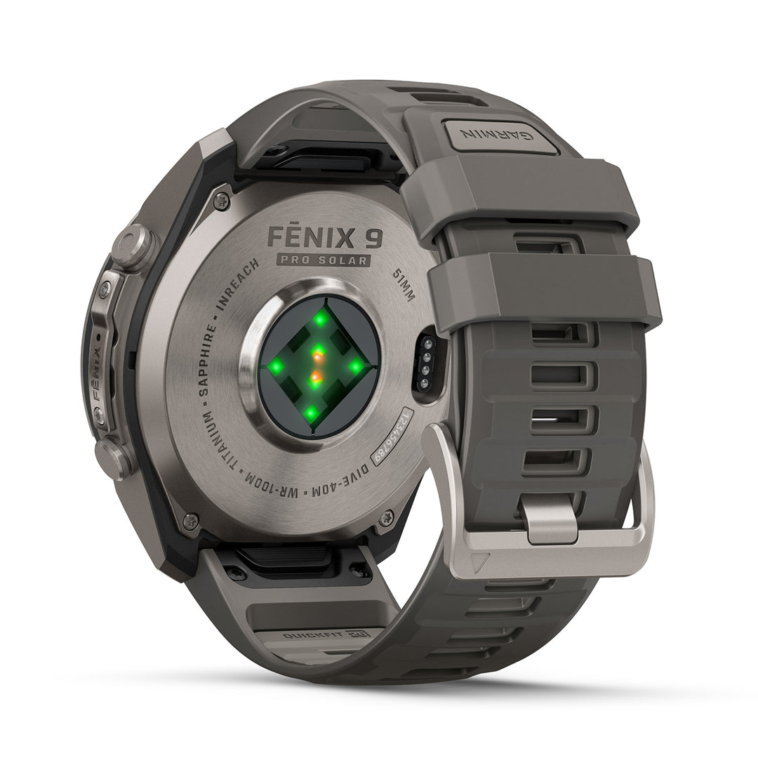 GARMIN FENIX 9 PRO 51MM SOLAR LTE TITANIUM WITH PEBBLE GREY SILICONE BAND