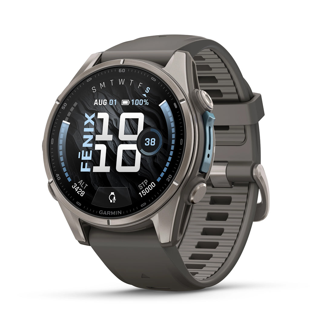 GARMIN FENIX 9 47MM TITANIUM WITH PEBBLE GREY SILICONE BAND