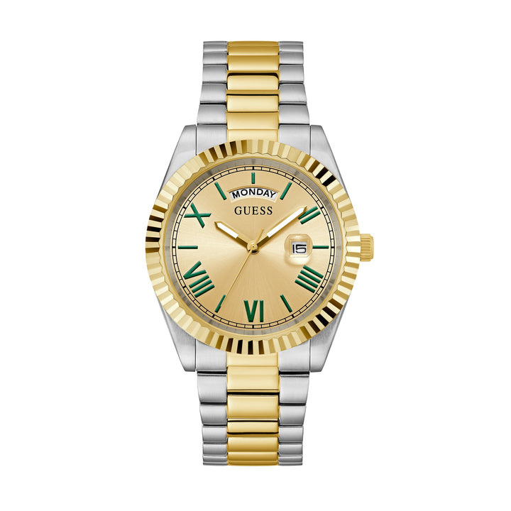 Guess Men's Watch 2-Tone Case Champagne Dial Quartz