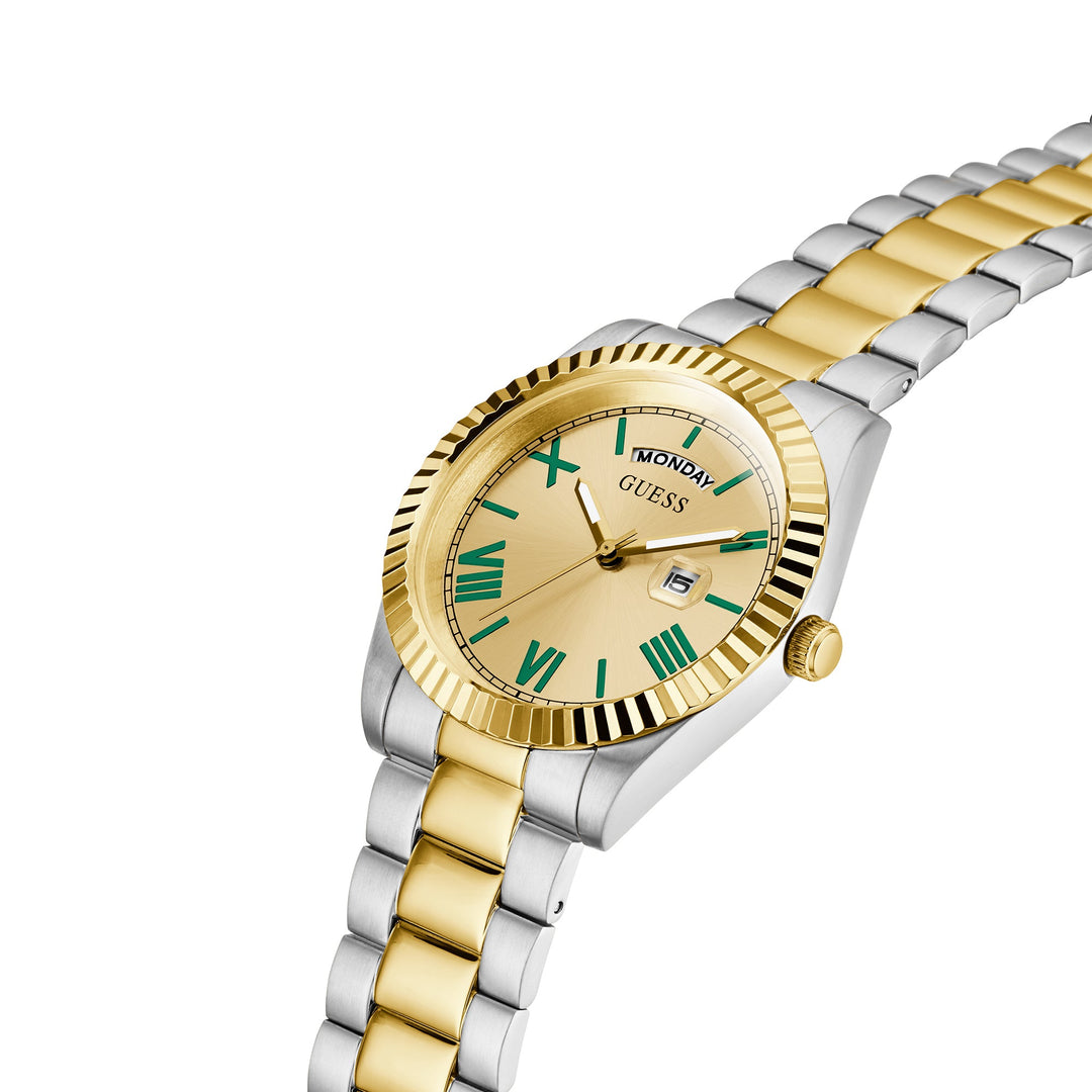 Guess Men's Watch 2-Tone Case Champagne Dial Quartz