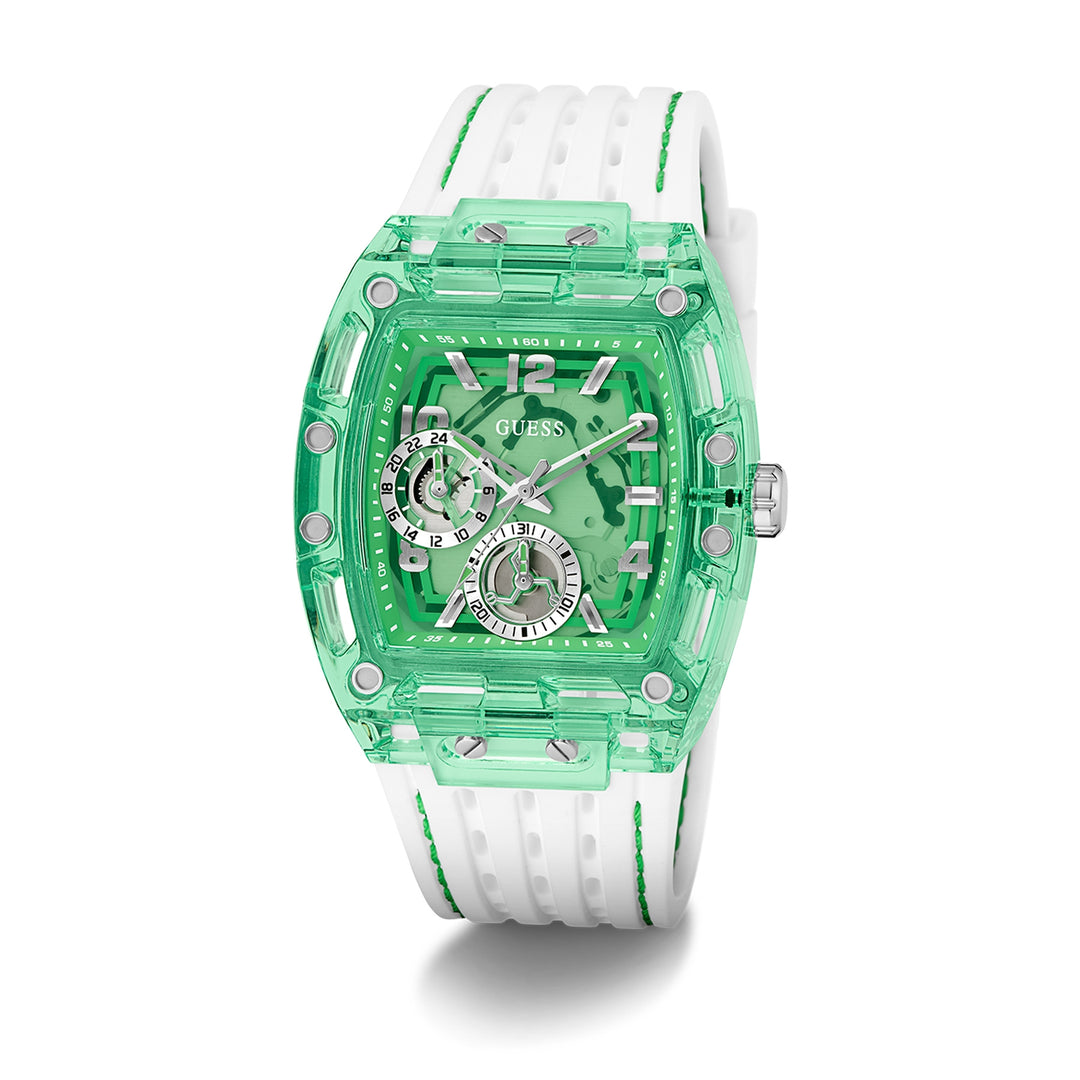 Guess Phoenix Green Dial Polycarbonate Silicone Men&