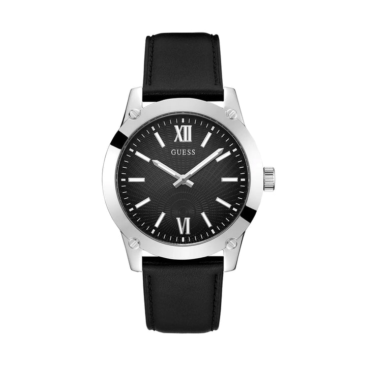 Guess Men's Watch Black Dial Silver Tone Case Quartz