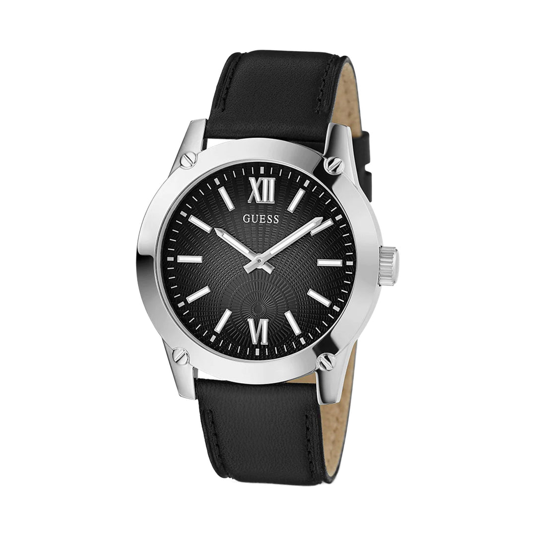 Guess Men's Watch Black Dial Silver Tone Case Quartz