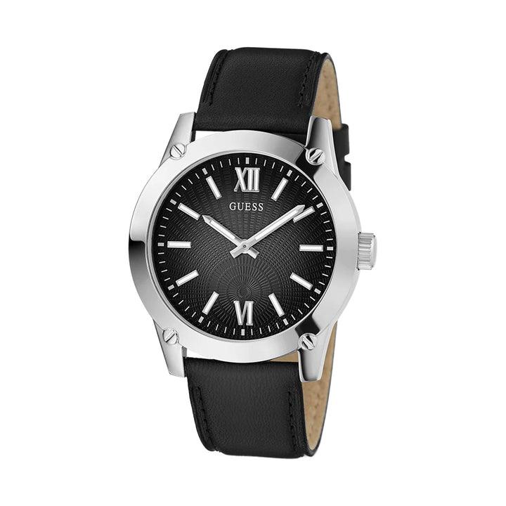 Guess Men's Watch Black Dial Silver Tone Case Quartz