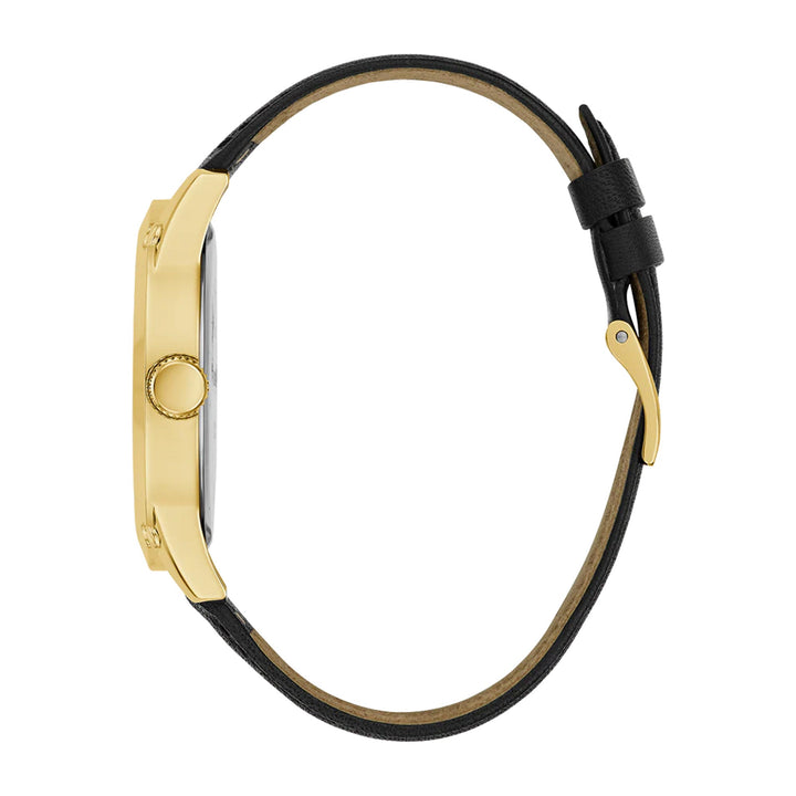 Guess Men's Watch Black Dial Gold Tone Case Quartz