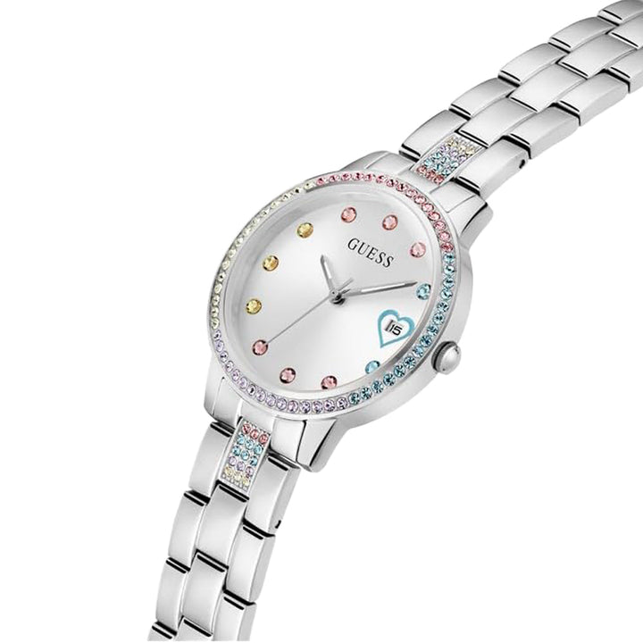 Guess Women's Watch Silver Tone Case Quartz