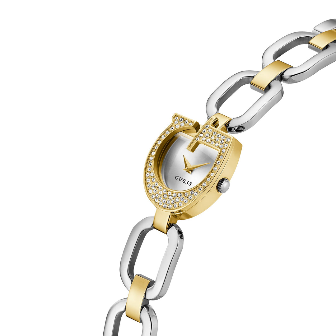 Guess Women's Watch Gold Tone Case Silver Dial Quartz
