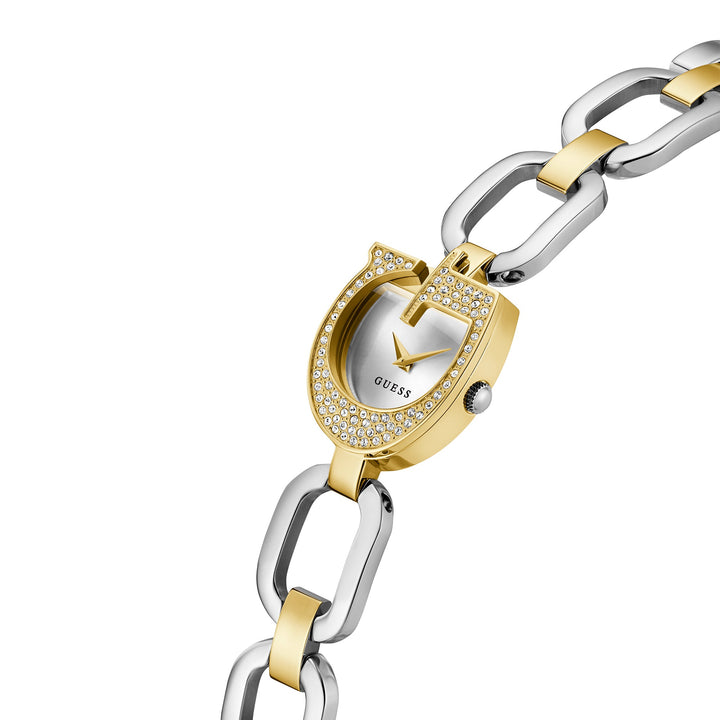 Guess Women's Watch Gold Tone Case Silver Dial Quartz