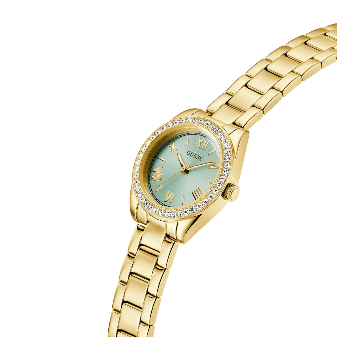Guess Women's Watch Gold Tone Case Green Dial Quartz