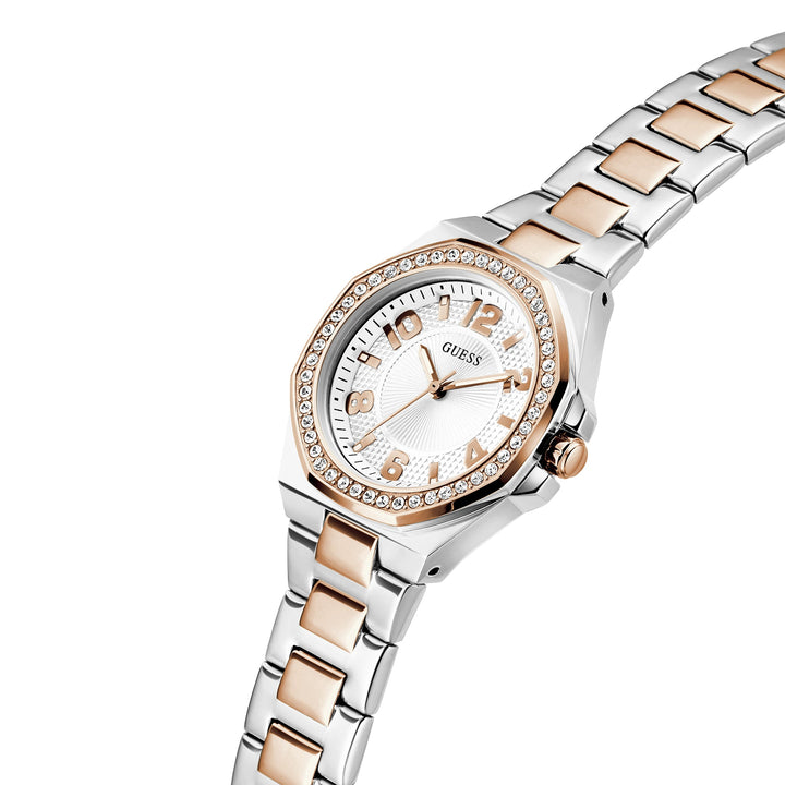 Guess Women's Watch 2-Tone Case White Dial Quartz