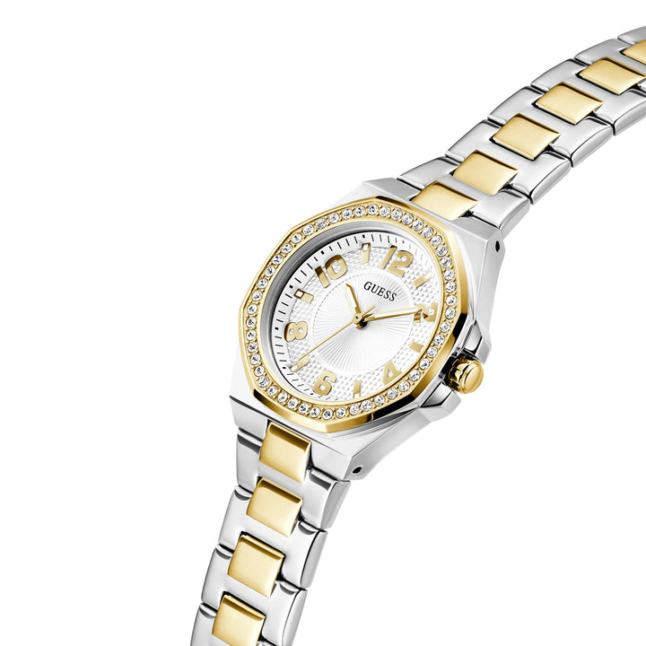 Guess Women's Watch 2-Tone Case White Dial Quartz