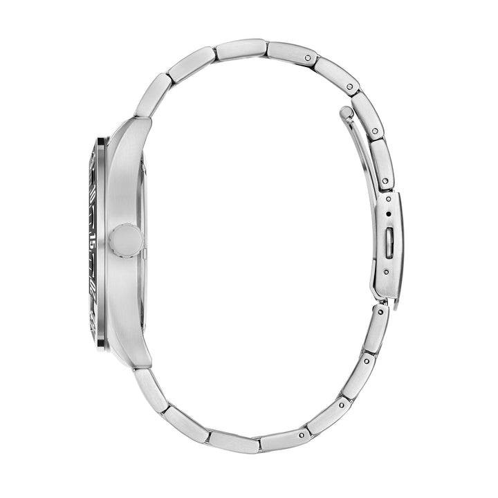 Guess Men's Watch Silver Tone Case Black Dial Quartz