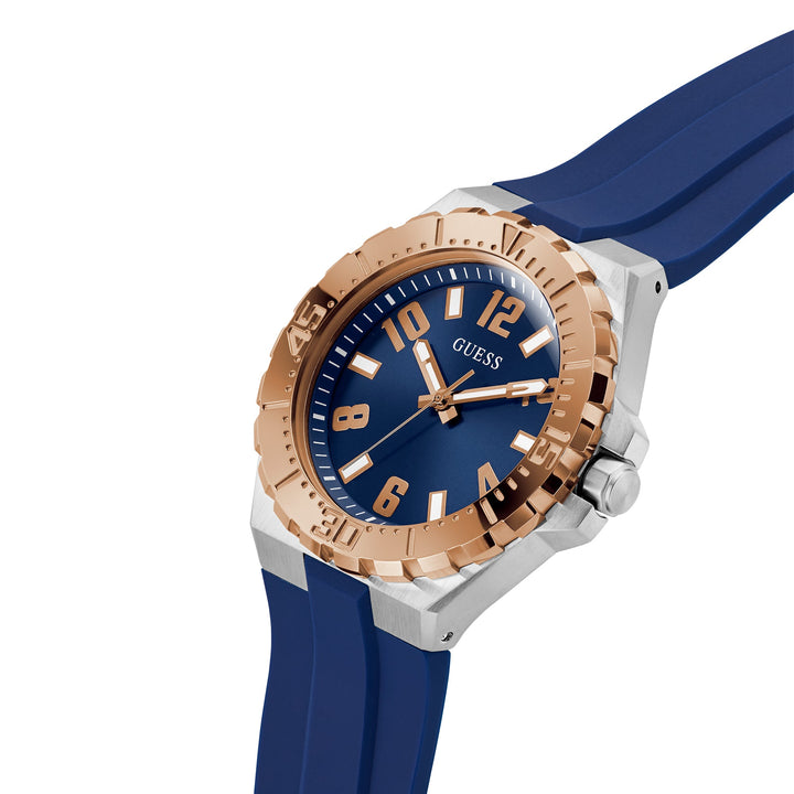Guess Men's Watch 2-Tone Case Blue Dial Quartz