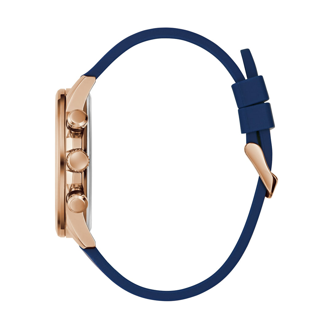 Guess Men's Watch Rose Gold Tone Case Blue Dial Quartz