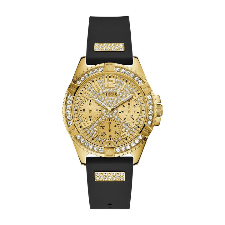 Guess Lady Frontier Champagne Dial Stainless Steel Silicone Ladies Watch W1160L1
