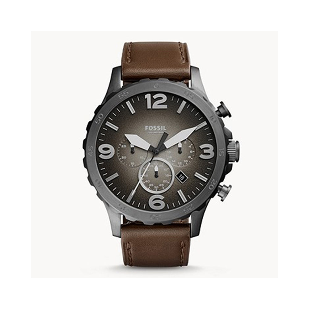 Fossil Nate Chronograph Brown Leather Men&