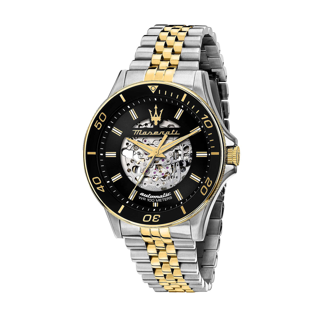 Maserati Sfida Skeleton Automatic Black Dial Two-Tone Men&