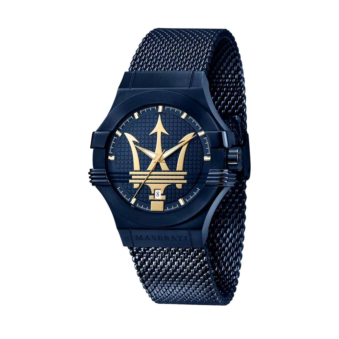 Maserati Potenza Blue Dial Blue Mesh Men&