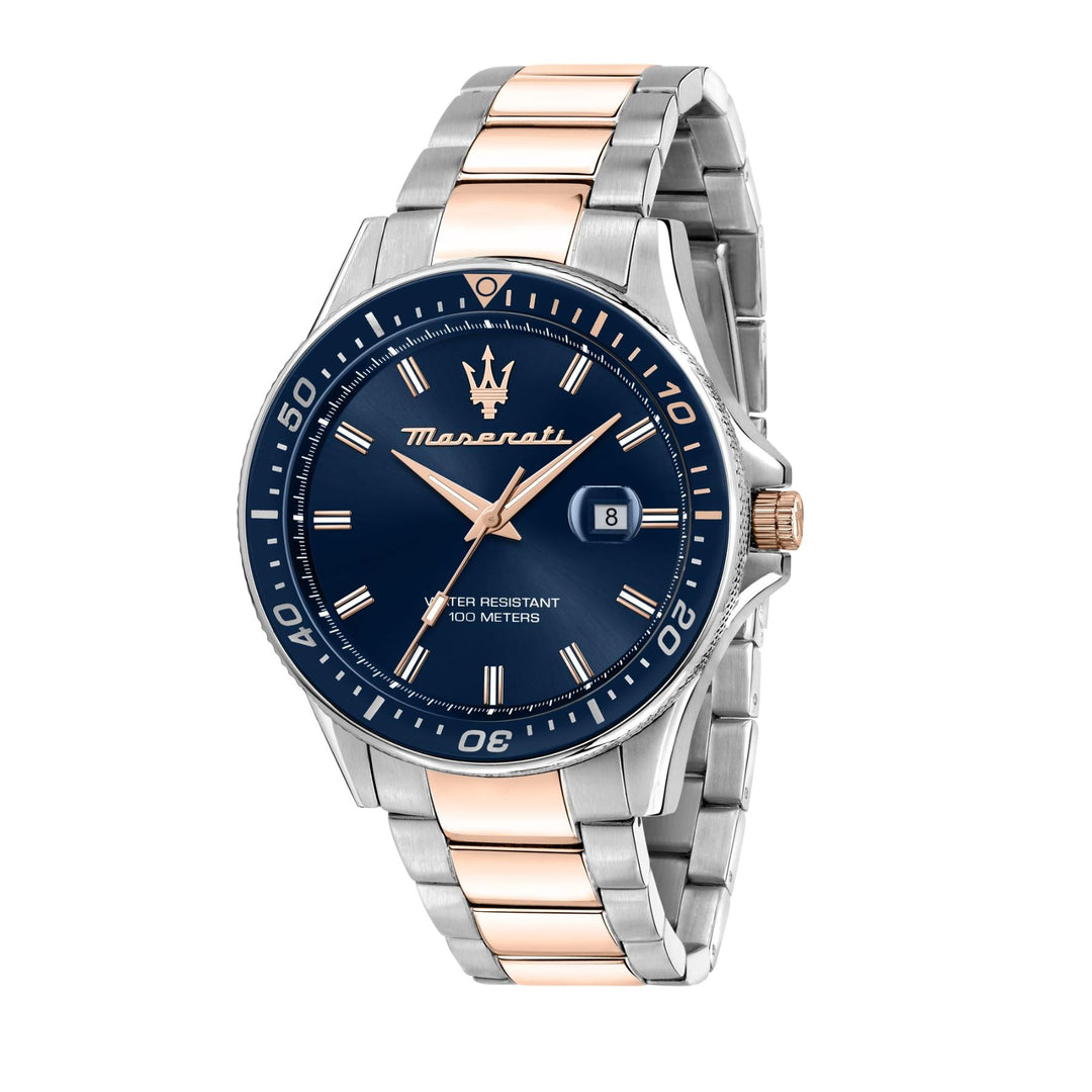 Maserati Sfida Blue Dial Two-Tone Men&