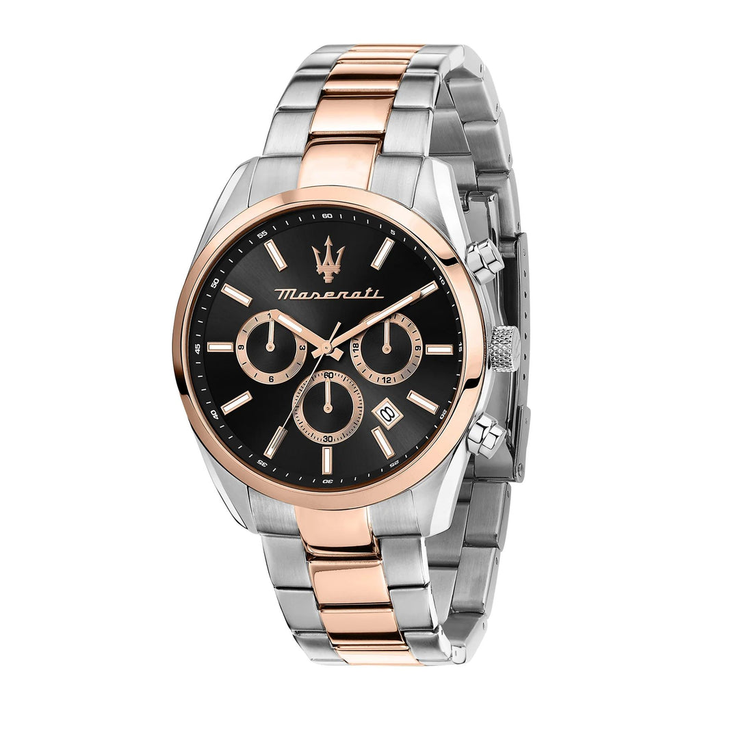 Maserati Attrazione GMT Multifunction Blue Dial Two-Tone Men&