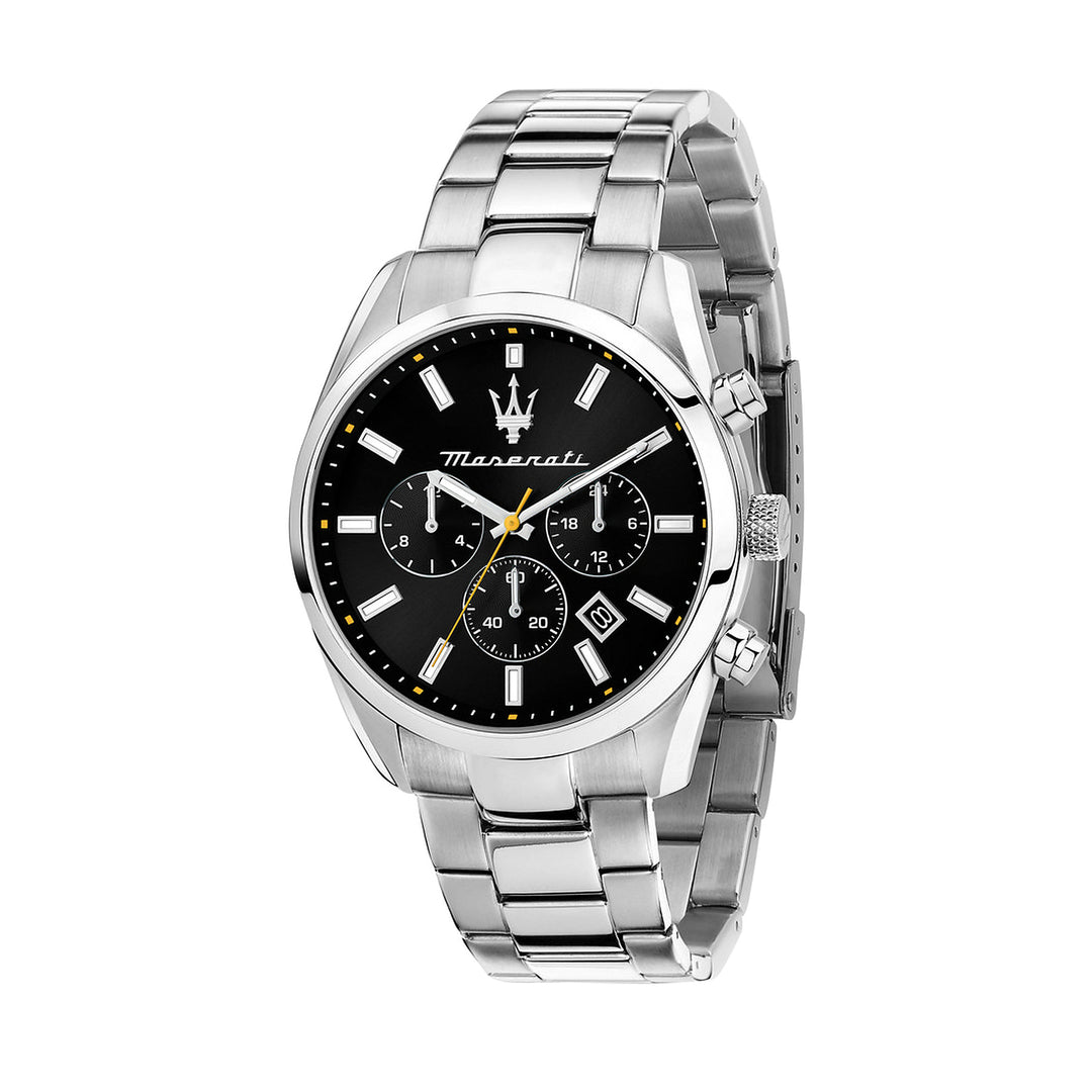 Maserati Attrazione GMT Multifunction Black Dial Silver Men&