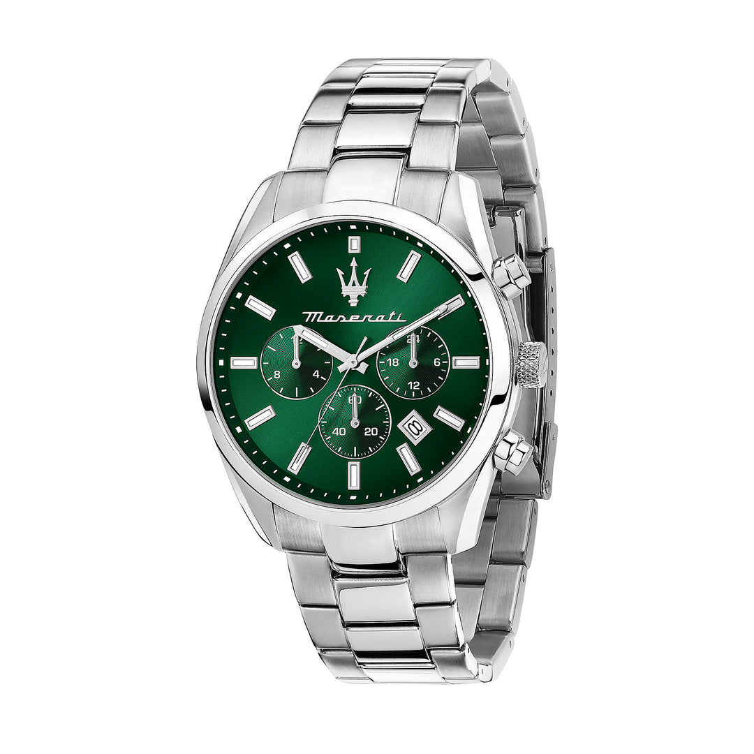 Maserati Attrazione Chronograph Green Dial Silver Men&