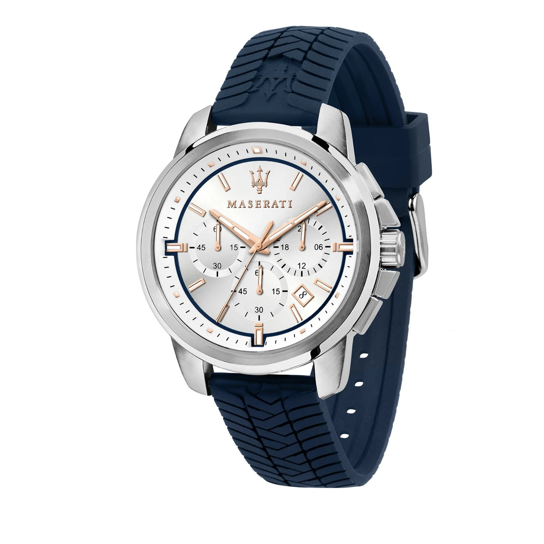 Maserati Successo Chronograph White Dial Silver Men&