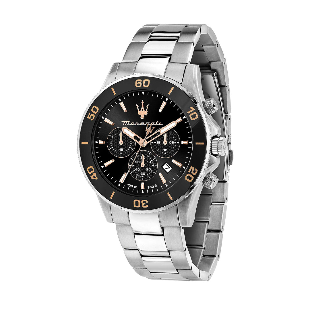 Maserati Competizione Diver Chronograph Black Dial Silver Men&