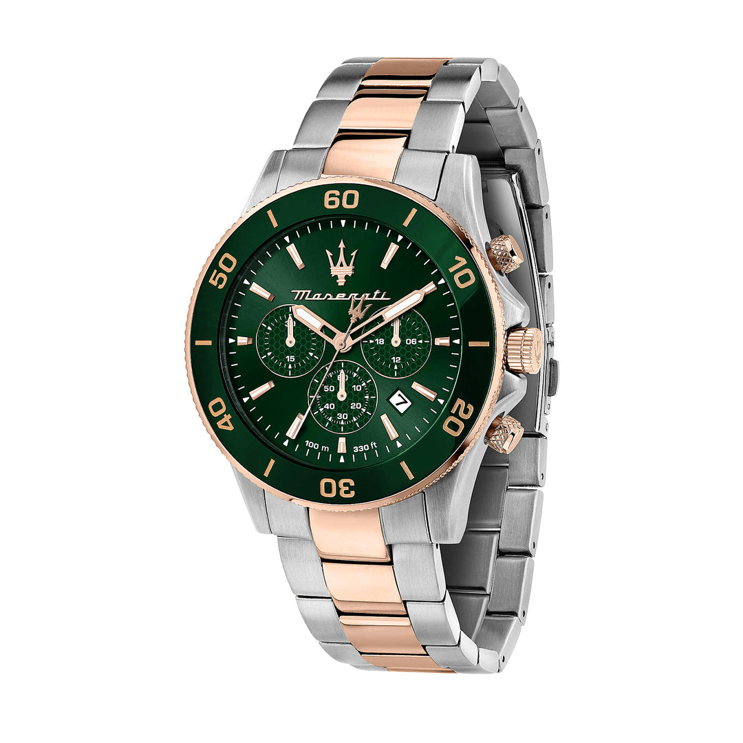 Maserati Competizione Chronograph Green Dial Two-Tone Men&
