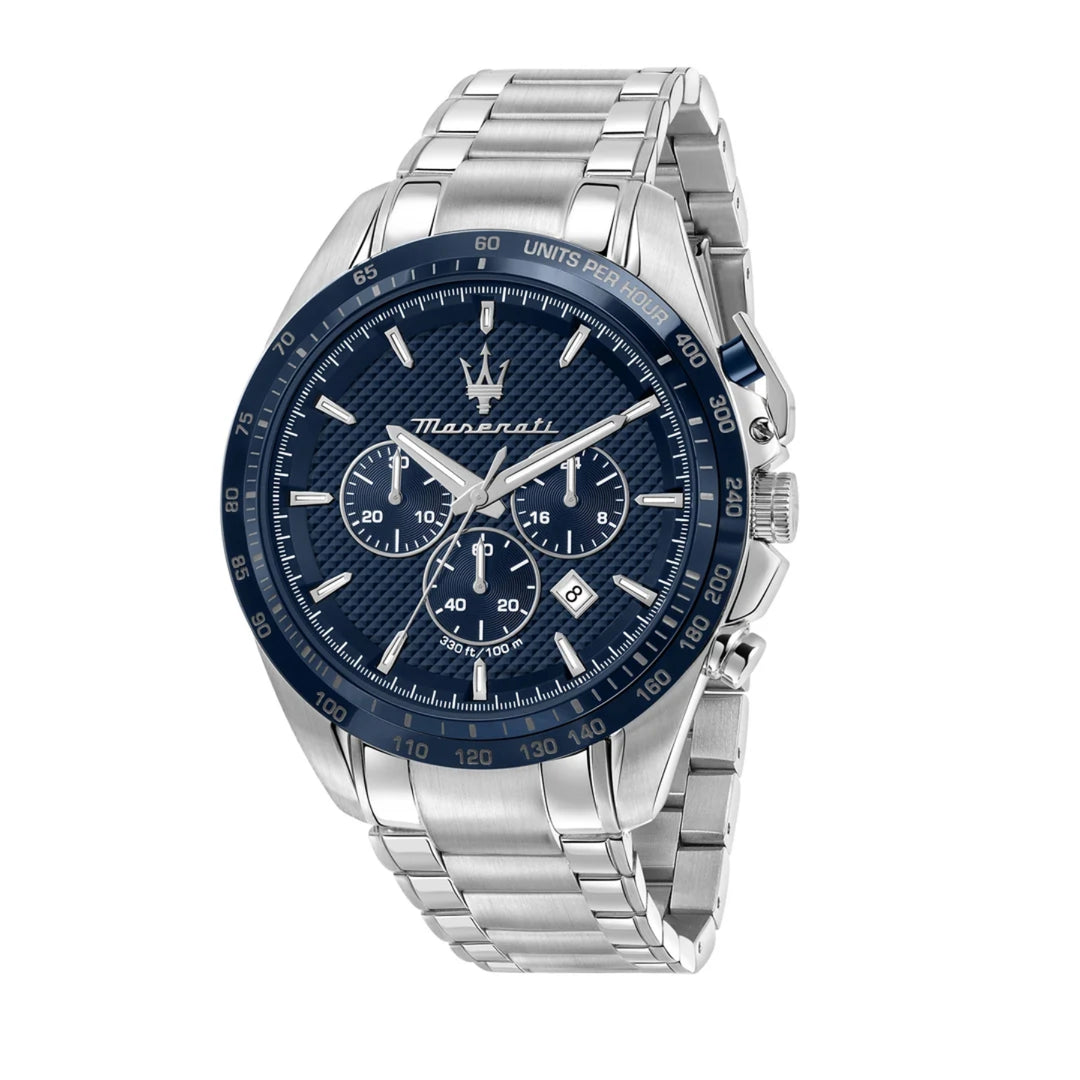 Maserati Traguardo Chronograph Blue Dial Silver Men&