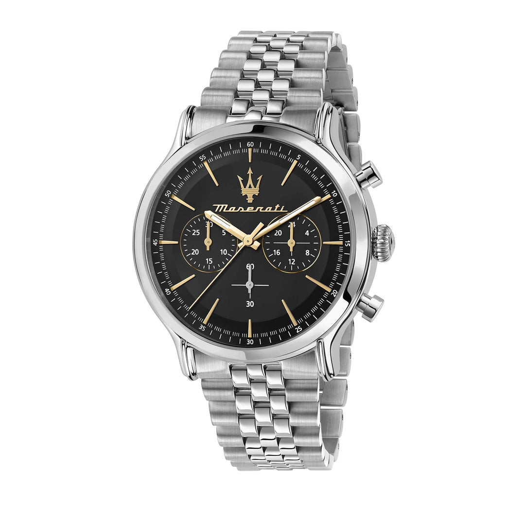 Maserati Epoca Chronograph Black Dial Silver Men&