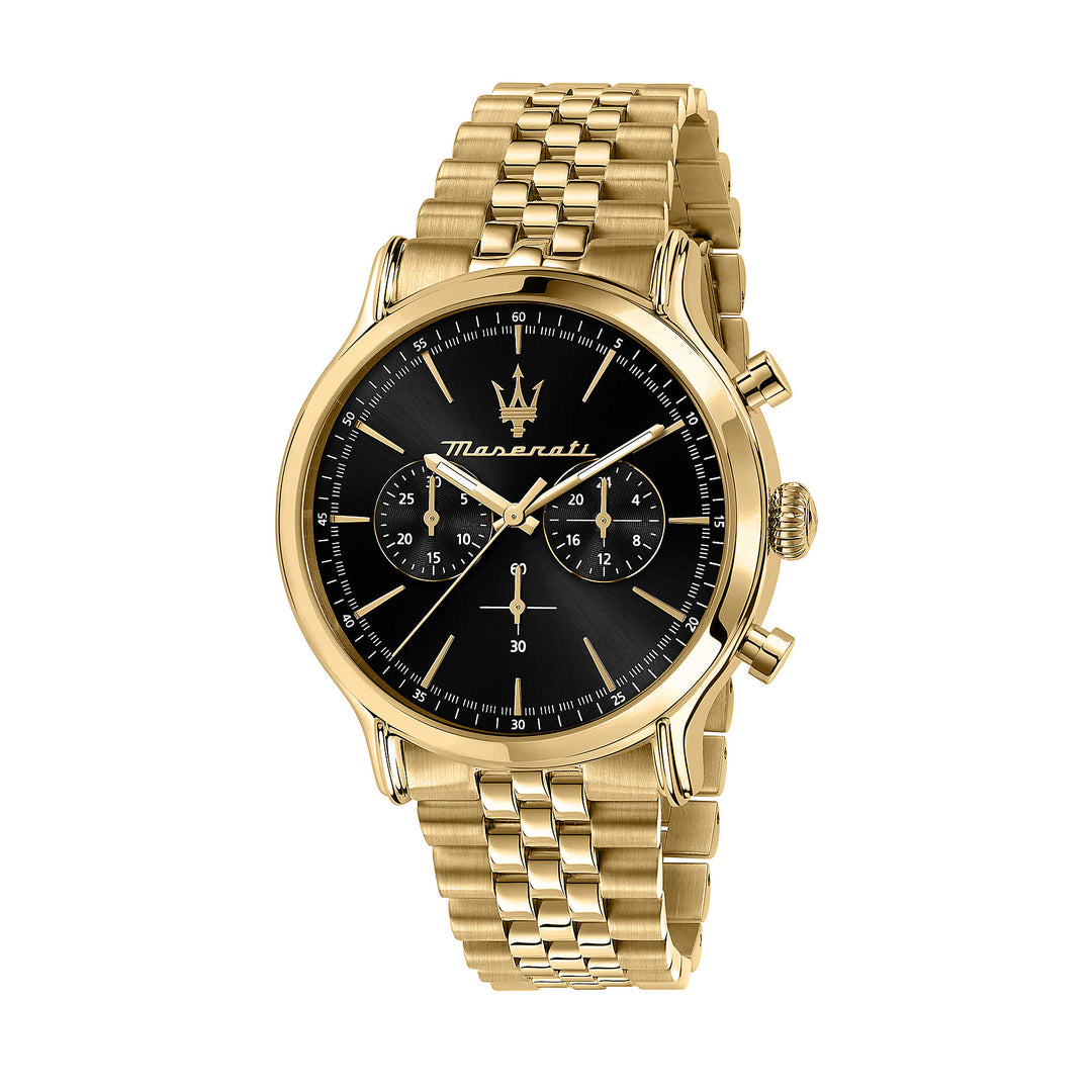 Maserati Epoca Chronograph Black Dial Gold Men&