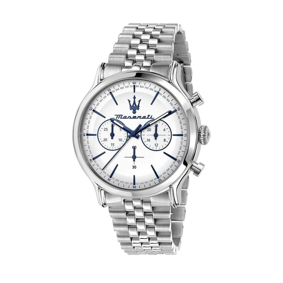 Maserati Epoca Chronograph White Dial Silver Men&