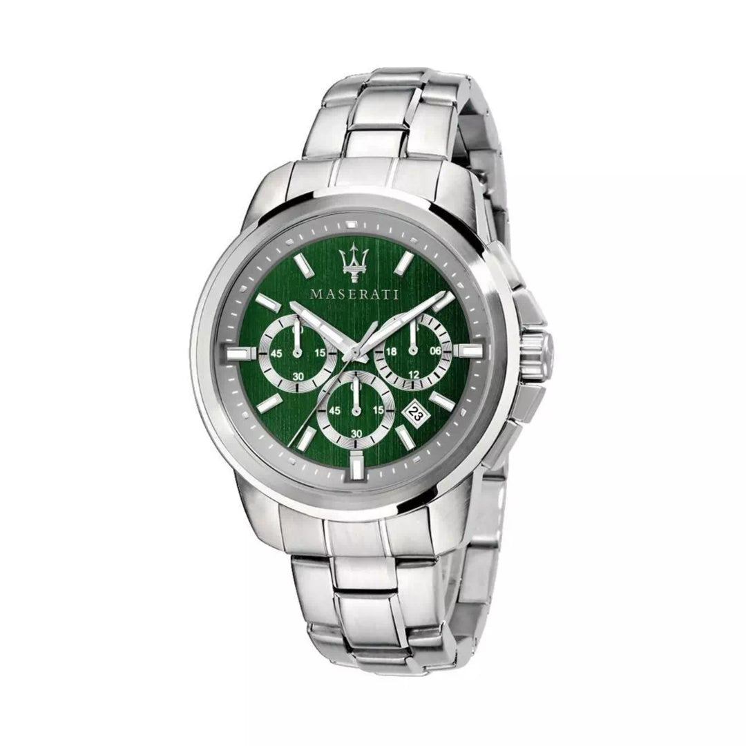 Maserati Successo Chronograph Green Dial Silver Men&
